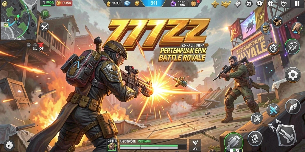 Gameplay seru di medan perang Battle Royale 777ZX.