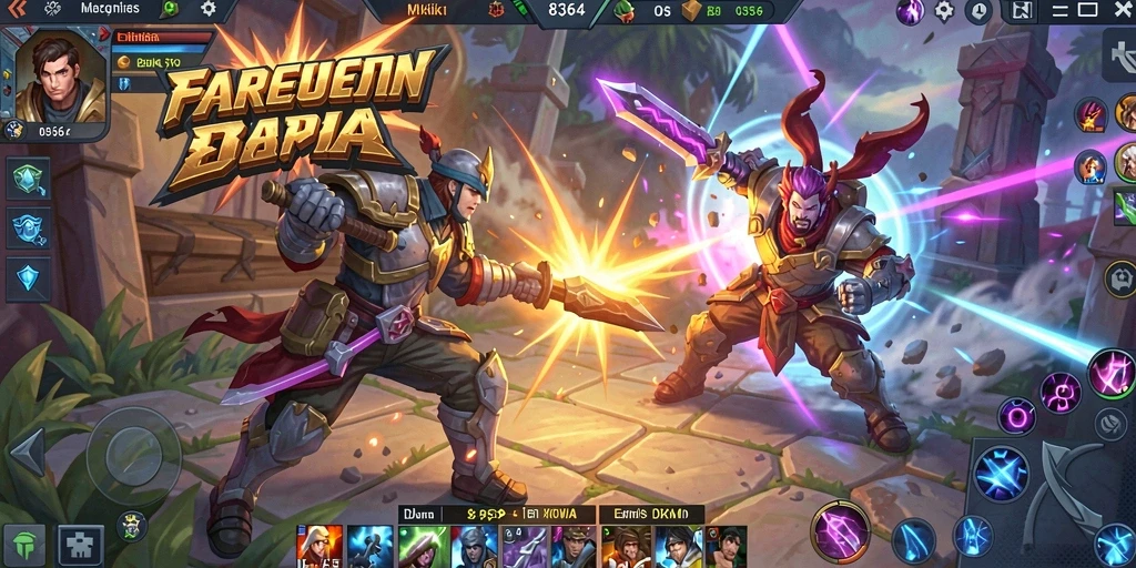 Gameplay seru 8364 dengan pertempuran strategis antar tim.