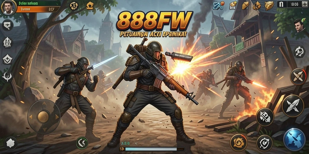 Tangkapan layar gameplay <strong>888FW</strong> menampilkan aksi pertempuran seru.