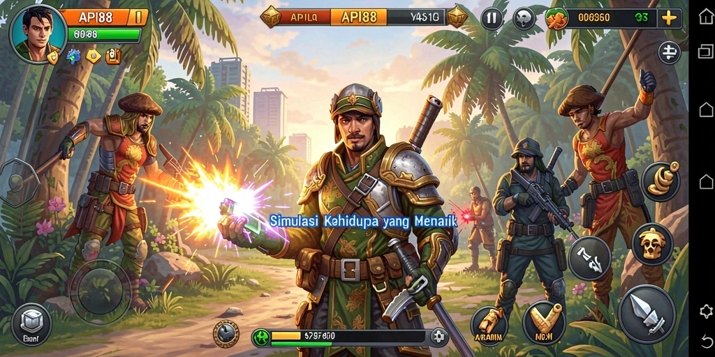 Tampilan gameplay yang menarik dari API88 dengan elemen simulasi kehidupan.