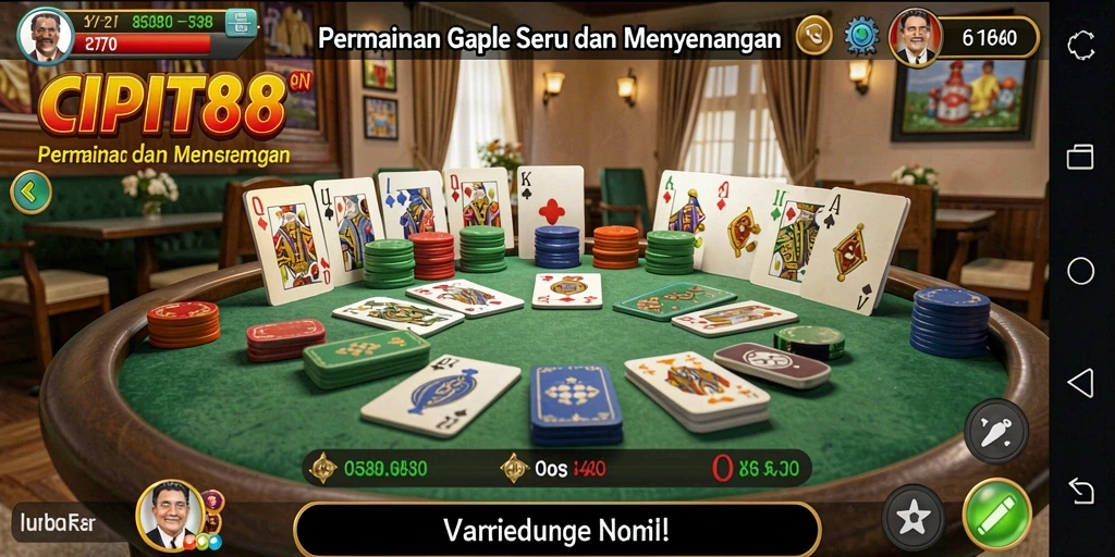 Screenshot utama CIPIT88 dengan gameplay Gaple yang menarik.