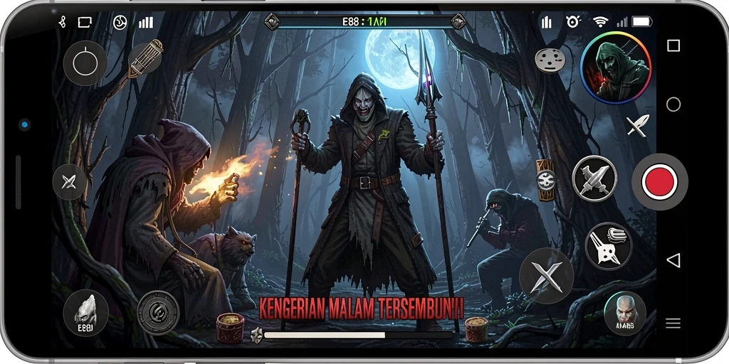 Screenshot E88 menampilkan atmosfer menakutkan yang mencekam.