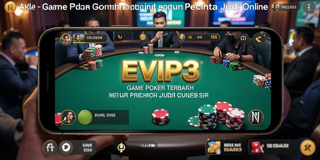 Screenshot gameplay EVIP3 menampilkan suasana Poker yang menegangkan.
