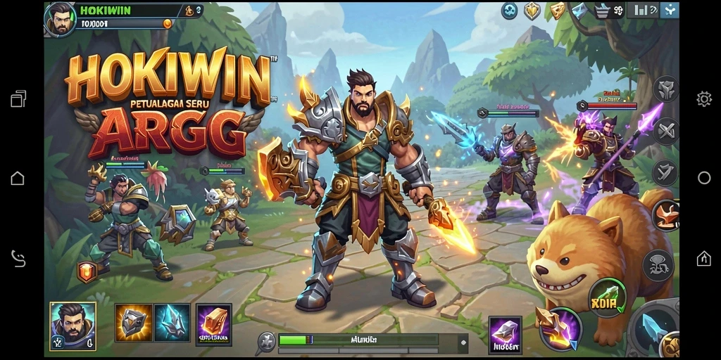 Tampak gameplay seru HOKIWIN dengan aksi pertempuran mendebarkan.