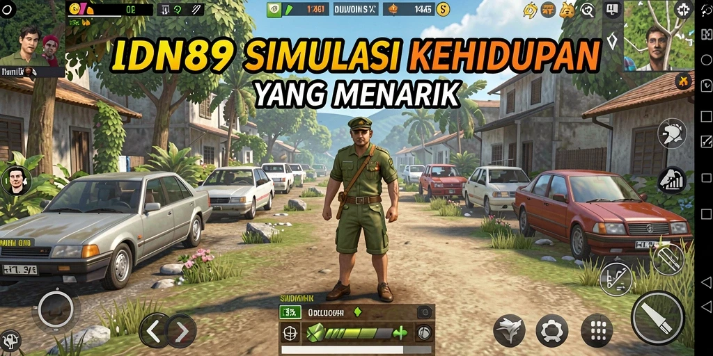 Screenshot menunjukkan aksi seru dalam gameplay IDN89 dengan elemen simulasi yang menarik.