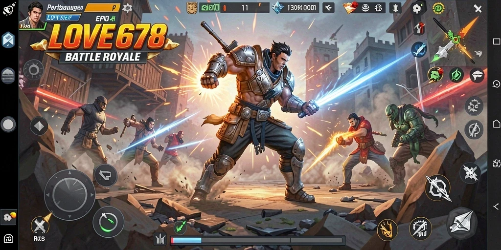 Tampilan gameplay LOVE678 yang mendebarkan dalam Battle Royale.