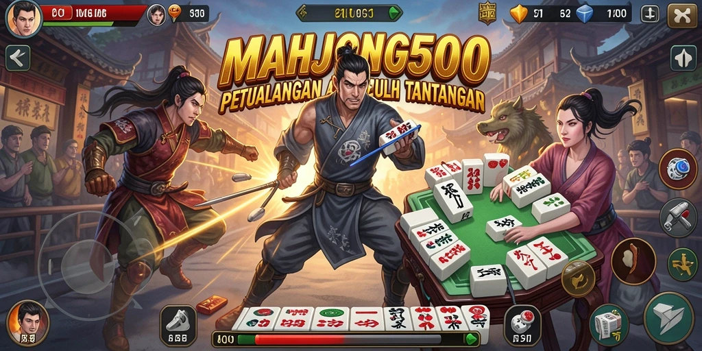 Tampilan gameplay seru MAHJONG500 yang penuh aksi.
