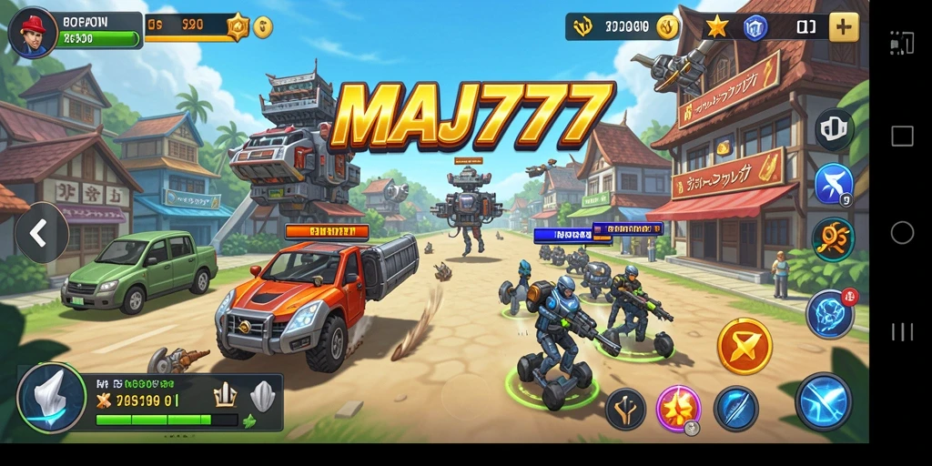 Tangkapan layar gameplay MAJ777 yang menampilkan aksi strategi yang intens.