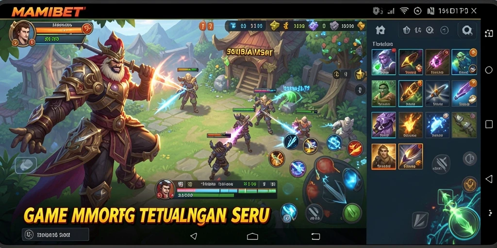 Screenshot gameplay MAMIBET menampilkan aksi pertempuran seru di dunia MMORPG.