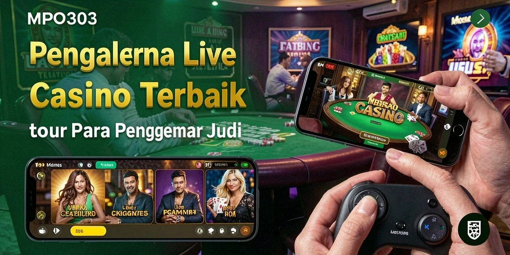 Tangkapan layar MPO303 menampilkan dealer profesional dalam permainan Live Casino.