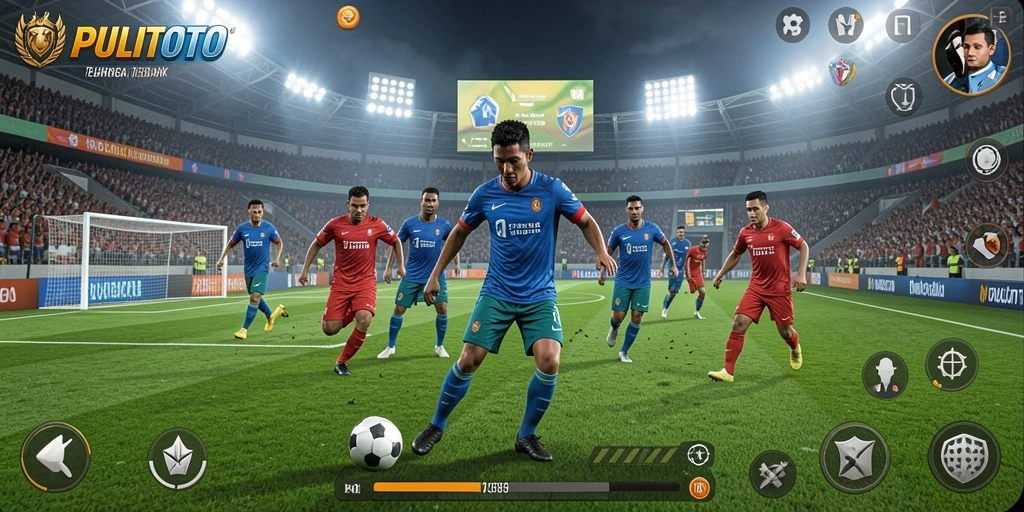 Tampilan utama gameplay PULITOTO menampilkan aksi olahraga yang mendebarkan.