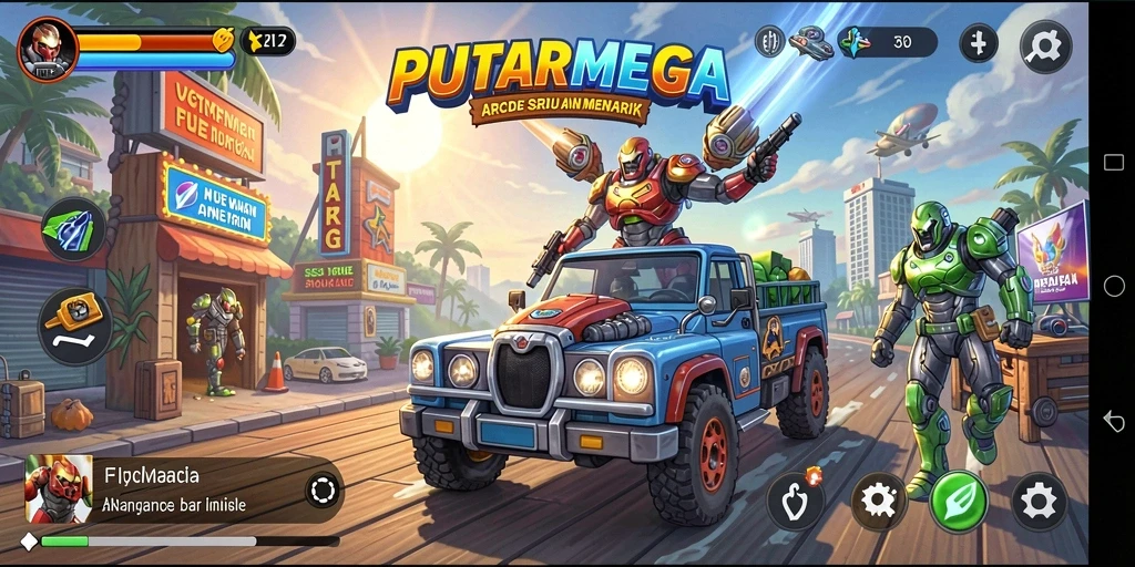 Tampilan menarik dari gameplay seru PUTARMEGA di level awal.