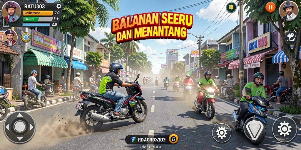 Screenshot gameplay yang menampilkan balapan seru di RATU303.