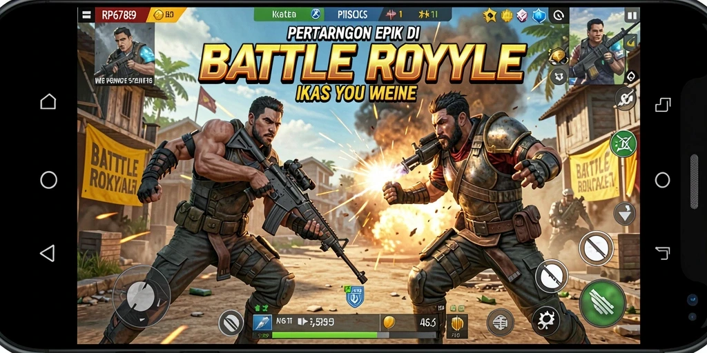 Screenshot gameplay Battle Royale yang mendebarkan di RP6789.