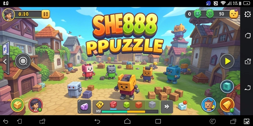 Tampilan gameplay seru dalam SHE888 dengan berbagai tantangan Puzzle.