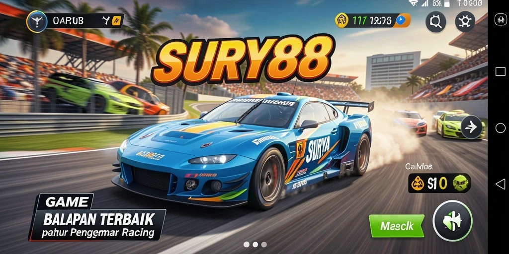 Tampak aksi balapan mendebarkan dalam SURYA88.
