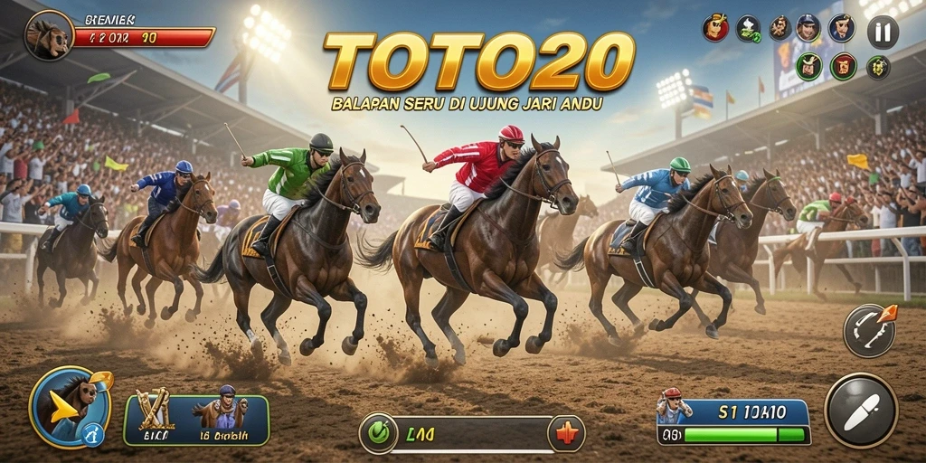 Tampilan gameplay TOTO20 dengan aksi balapan menegangkan.