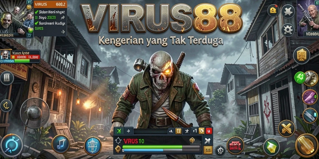 Tangkapan layar <strong>VIRUS88</strong> menampilkan suasana gameplay yang mencekam dan penuh ketegangan.