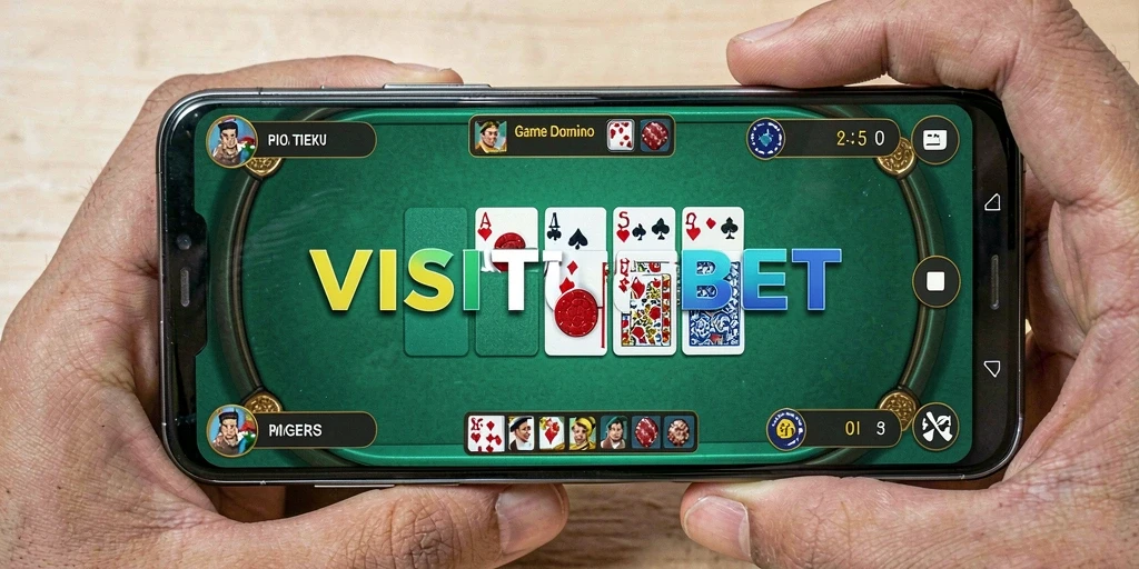Tampilan gameplay Domino yang seru dan interaktif di VISITORBET.