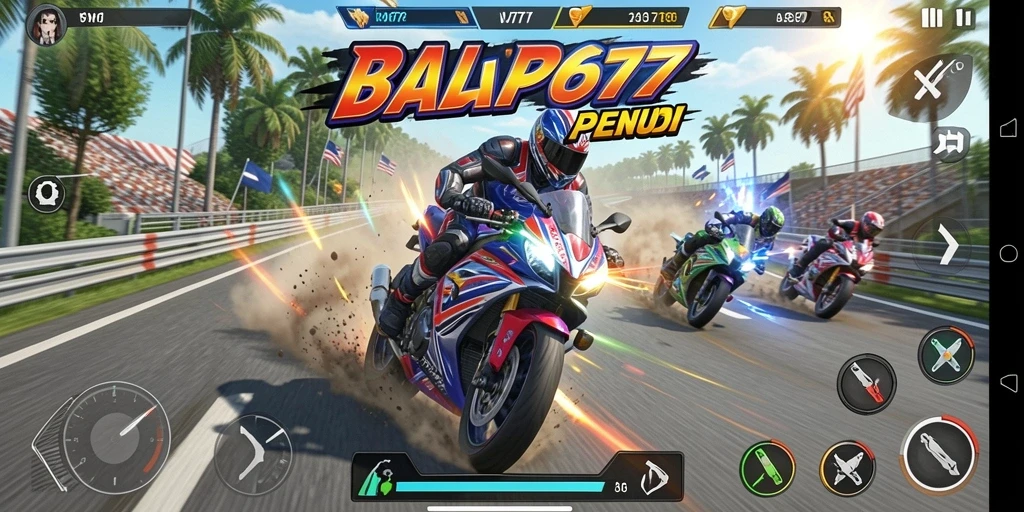 Tampilan spektakuler dari balapan motor seru di VM777.