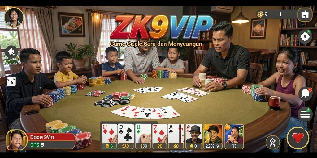 Screenshot gameplay ZK9VIP menunjukkan keseruan bermain Gaple.